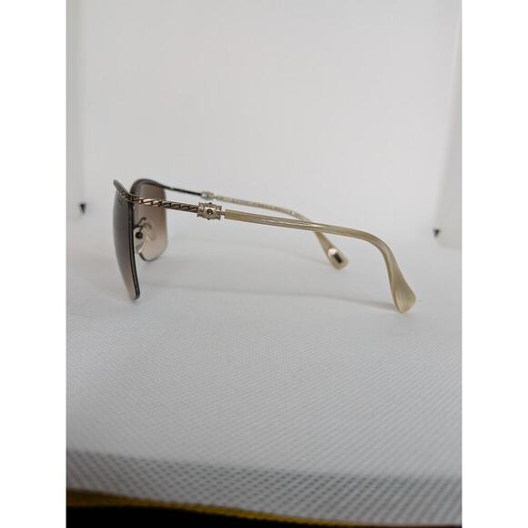Lanvin Cat - Eye Gold Sunglasses with Rhinestone Detail and Box main image 8